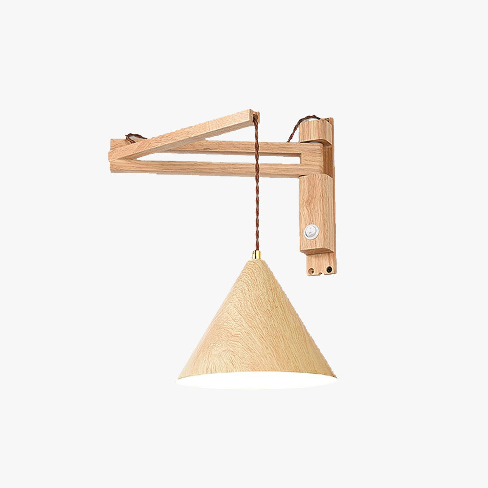 Vintage Muto | Adjustable Wall Lamp with Walnut Wood & Antique Metal | Cozy Wall Sconce Lighting for Living Room Ambiance 1