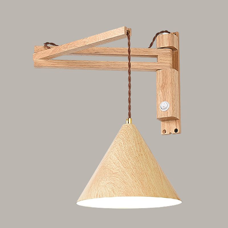 Vintage Muto | Adjustable Wall Lamp with Walnut Wood & Antique Metal | Cozy Wall Sconce Lighting for Living Room Ambiance 2