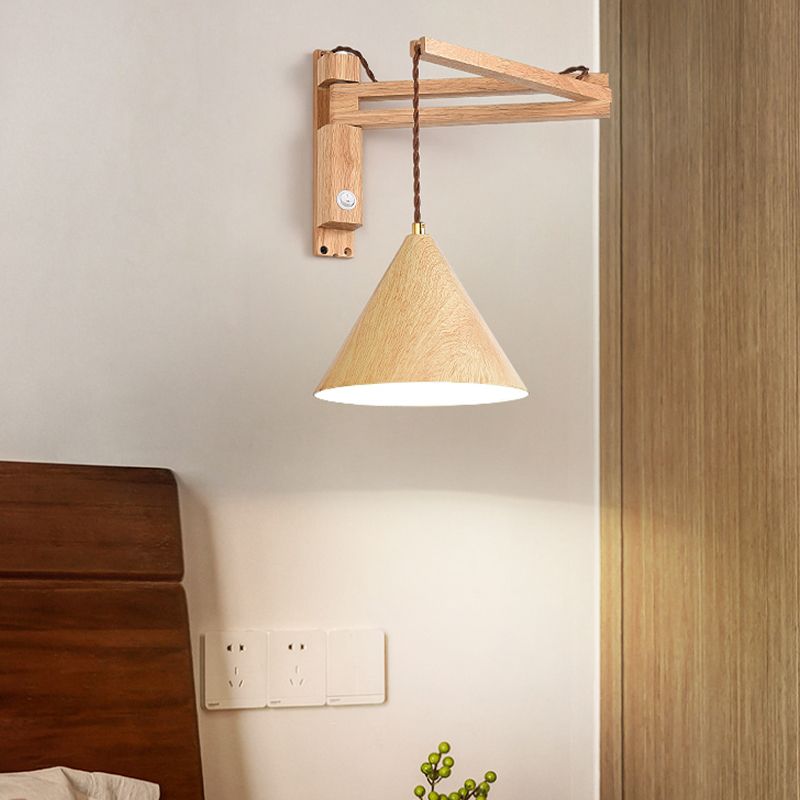 Vintage Muto | Adjustable Wall Lamp with Walnut Wood & Antique Metal | Cozy Wall Sconce Lighting for Living Room Ambiance 3