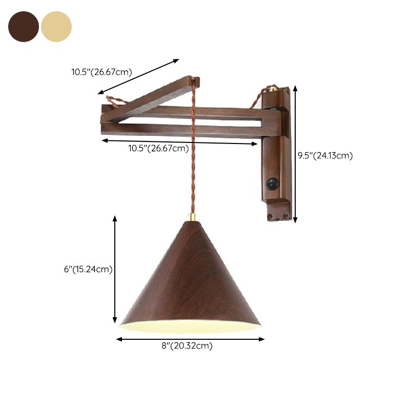 Vintage Muto | Adjustable Wall Lamp with Walnut Wood & Antique Metal | Cozy Wall Sconce Lighting for Living Room Ambiance 4
