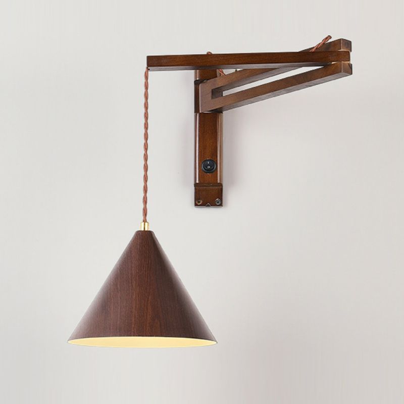 Vintage Muto | Adjustable Wall Lamp with Walnut Wood & Antique Metal | Cozy Wall Sconce Lighting for Living Room Ambiance 5