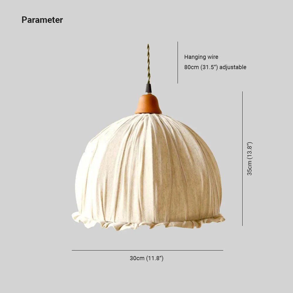 Vintage Pendant Light with Luxurious Beige Fabric Shade | Elegant Illumination for Living Spaces 3