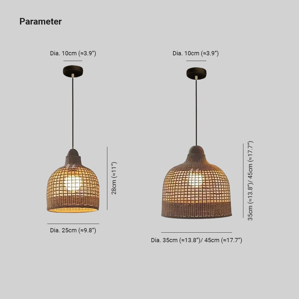 Vintage Rattan Pendant Light with Handmade Design | Eco-Friendly Hanging Light for Cozy Ambiance 3
