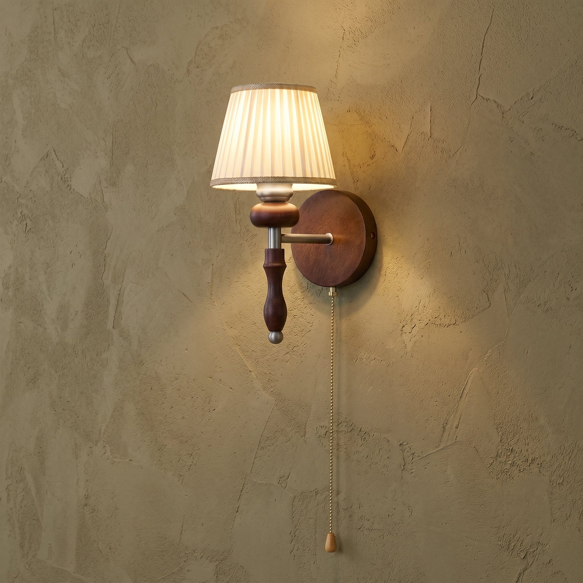 Vintage Wall Lamp | Elegant Wall Sconce Light with Soft Fabric Shade | Cozy Indoor Lighting for Warm Ambiance 0