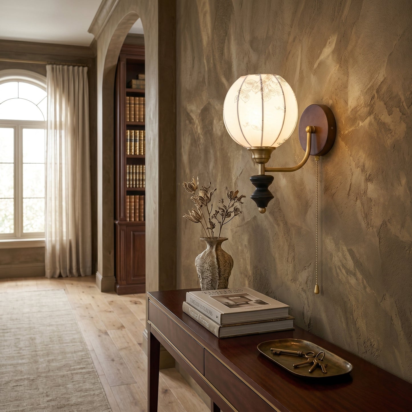 Vintage Wall Lamp | Elegant Wall Sconce Light with Soft Fabric Shade | Cozy Indoor Lighting for Warm Ambiance 2