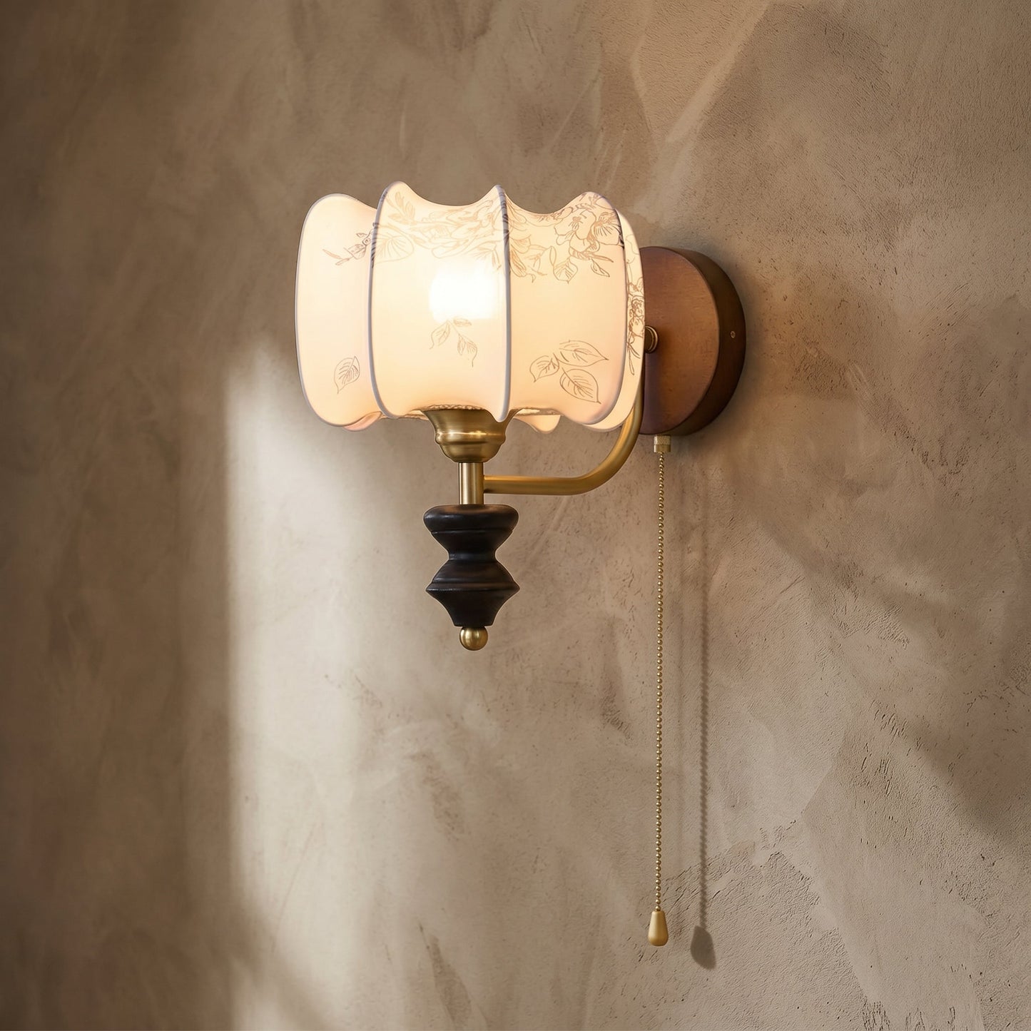 Vintage Wall Lamp | Elegant Wall Sconce Light with Soft Fabric Shade | Cozy Indoor Lighting for Warm Ambiance 4
