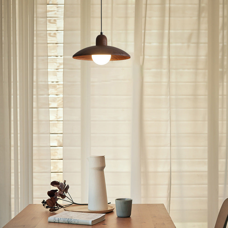 Wabi-Sabi Collection | Walnut Pendant Light with Soft Ambient Glow | Minimalist Design for Calm and Relaxing Spaces 8