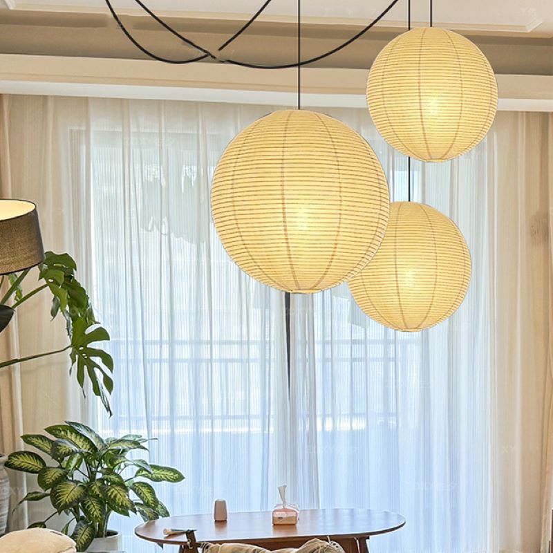 Wabi-Sabi | Pendant Light with Adjustable Height & Metal-Paper Design | Minimalist Hanging Light for Elegant Interiors 5