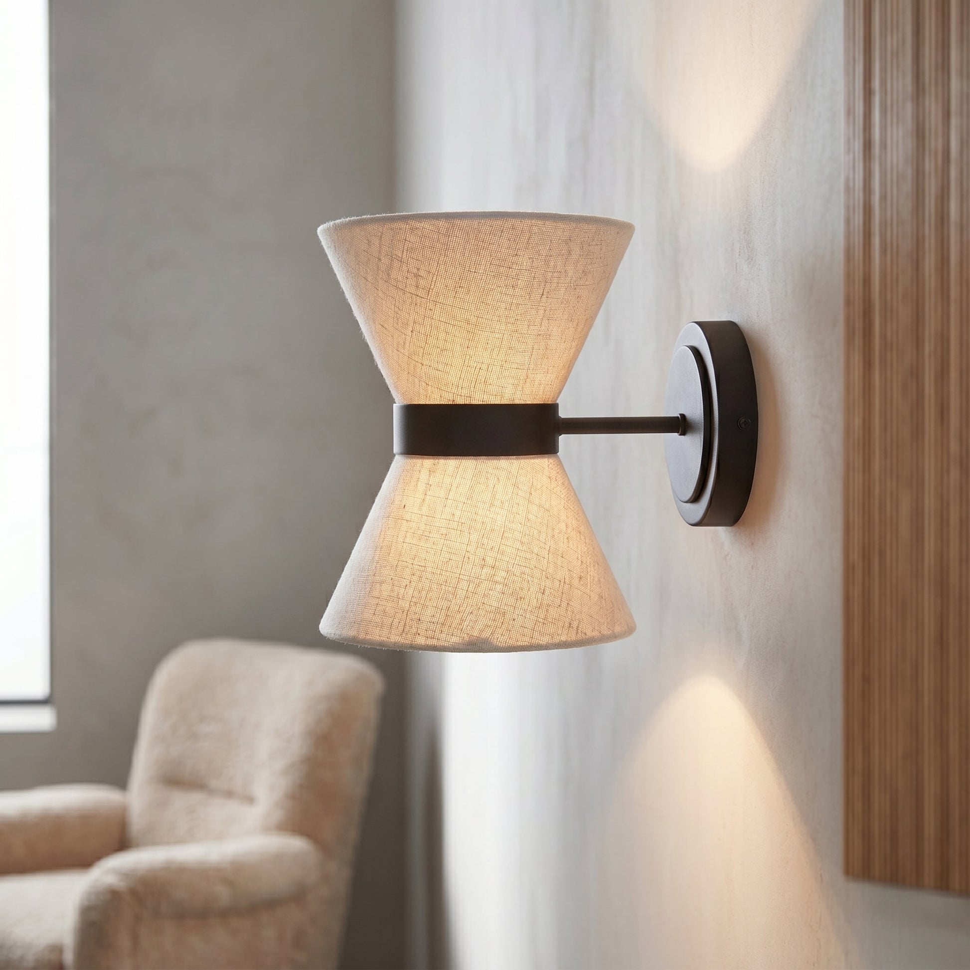 Wabi Sabi Collection | Silk Wall Light Sconce with Asymmetrical Design | Soft Ambient Glow for Tranquil Spaces 1