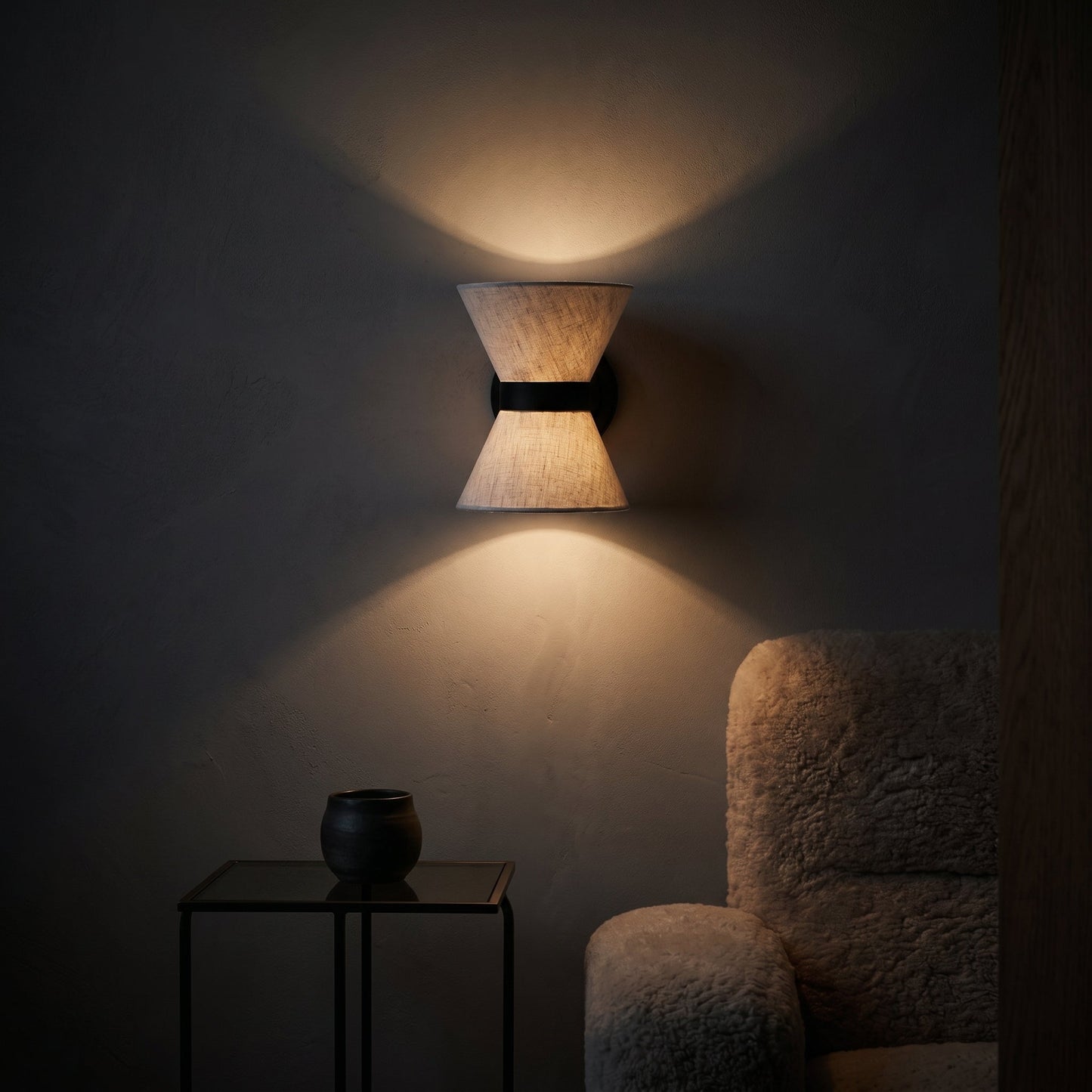 Wabi Sabi Collection | Silk Wall Light Sconce with Asymmetrical Design | Soft Ambient Glow for Tranquil Spaces 2