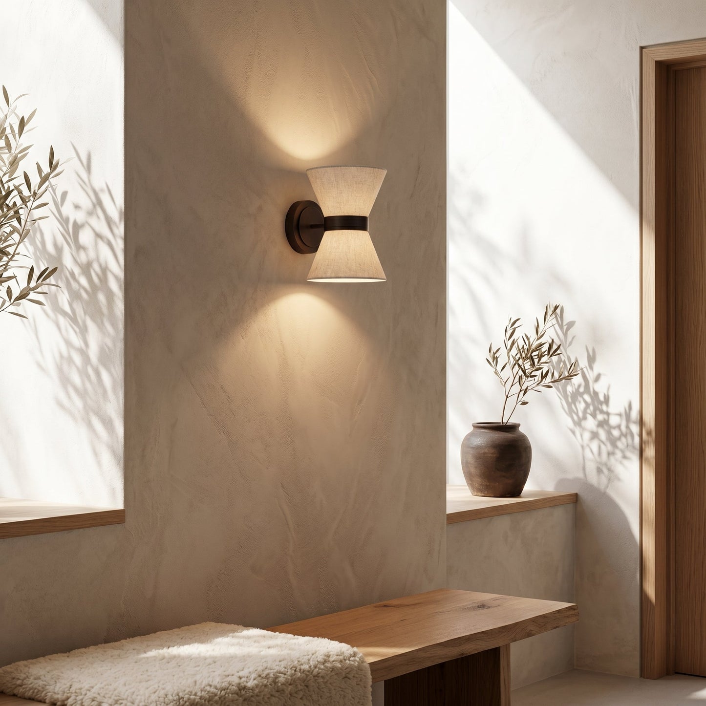Wabi Sabi Collection | Silk Wall Light Sconce with Asymmetrical Design | Soft Ambient Glow for Tranquil Spaces 4
