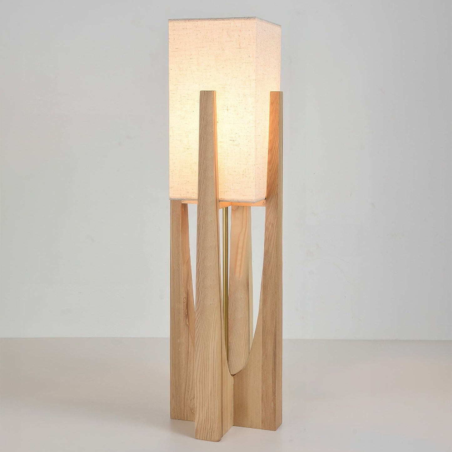Wabi Sabi | Modern Floor Lamp with Wooden Frame & Soft Fabric Shade | Elegant Ambient Lighting for Cozy Living Rooms 10