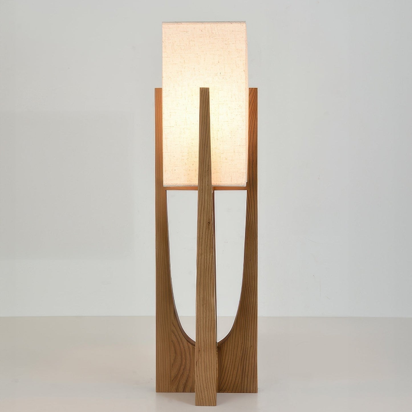Wabi Sabi | Modern Floor Lamp with Wooden Frame & Soft Fabric Shade | Elegant Ambient Lighting for Cozy Living Rooms 9