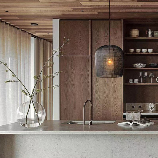 Wabi Sabi | Rattan Pendant Light with Adjustable Chain & Unique Birdcage Design for Natural Elegance 0