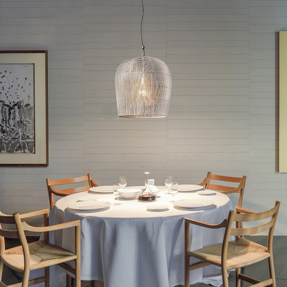 Wabi Sabi | Rattan Pendant Light with Adjustable Chain & Unique Birdcage Design for Natural Elegance 2