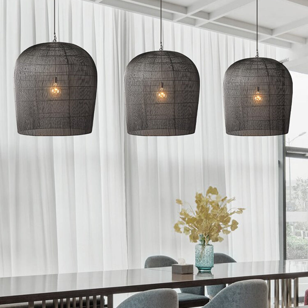 Wabi Sabi | Rattan Pendant Light with Adjustable Chain & Unique Birdcage Design for Natural Elegance 3