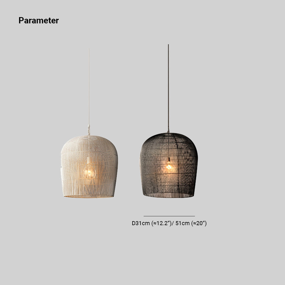 Wabi Sabi | Rattan Pendant Light with Adjustable Chain & Unique Birdcage Design for Natural Elegance 6