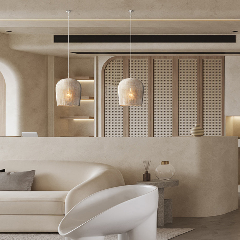 Wabi Sabi | Rattan Pendant Light with Adjustable Chain & Unique Birdcage Design for Natural Elegance 7