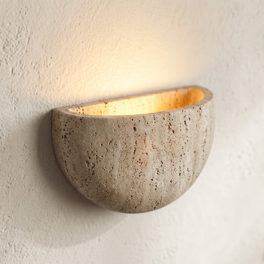 Wabi Sabi | Travertine Wall Lamp with Unique Texture | Soft Warm Light for Calm Atmosphere 0