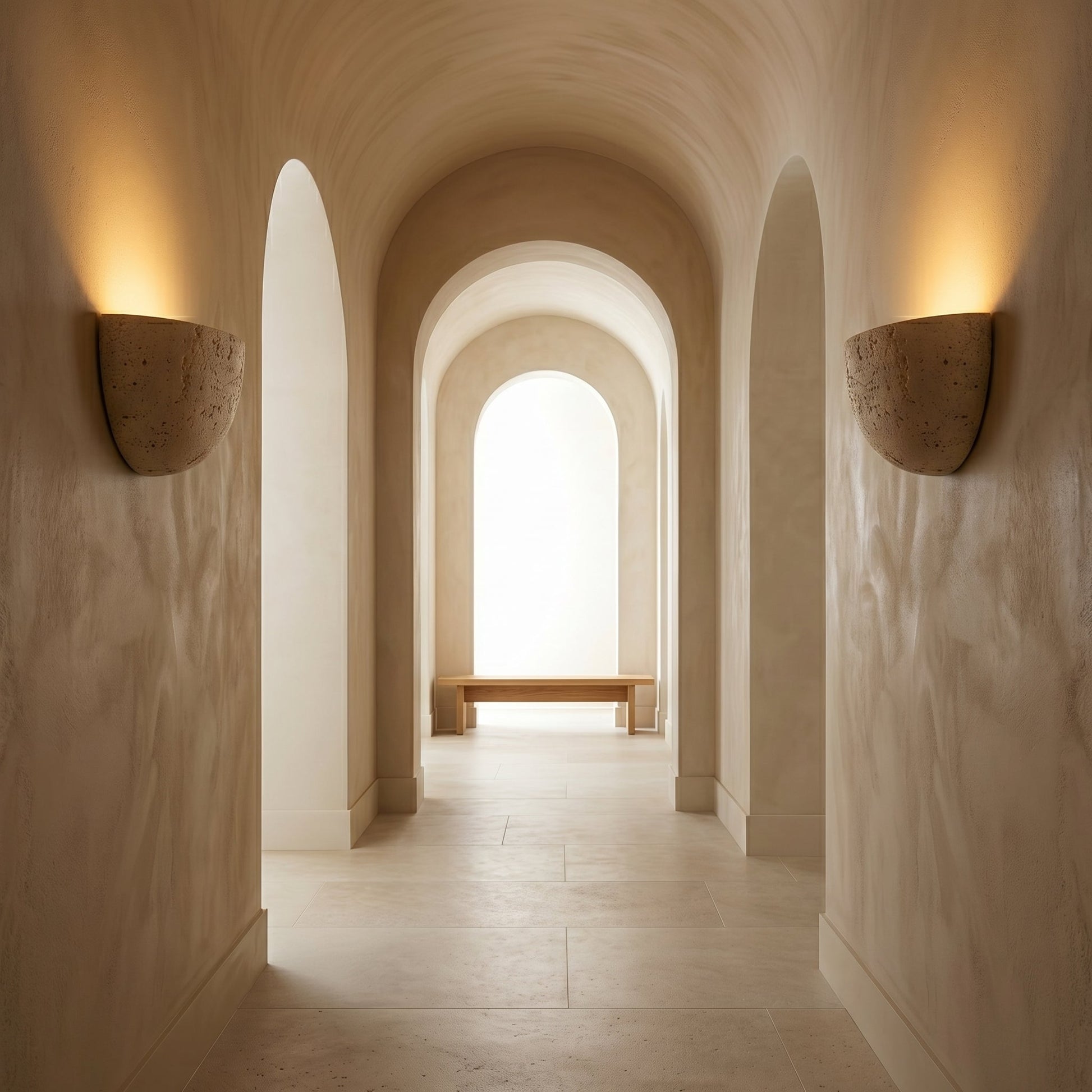 Wabi Sabi | Travertine Wall Lamp with Unique Texture | Soft Warm Light for Calm Atmosphere 2