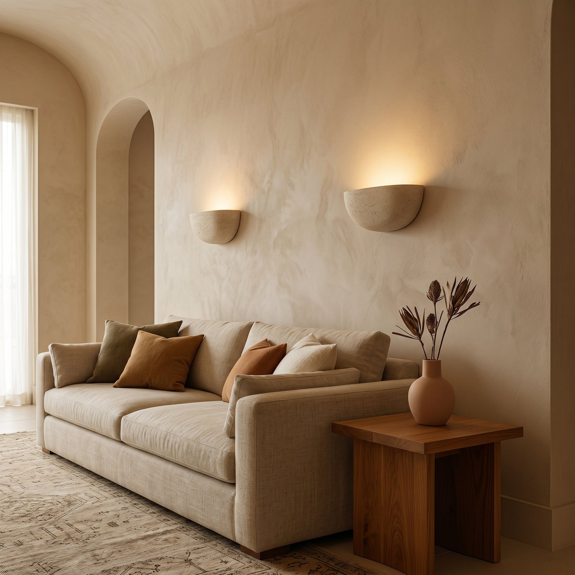 Wabi Sabi | Travertine Wall Lamp with Unique Texture | Soft Warm Light for Calm Atmosphere 3