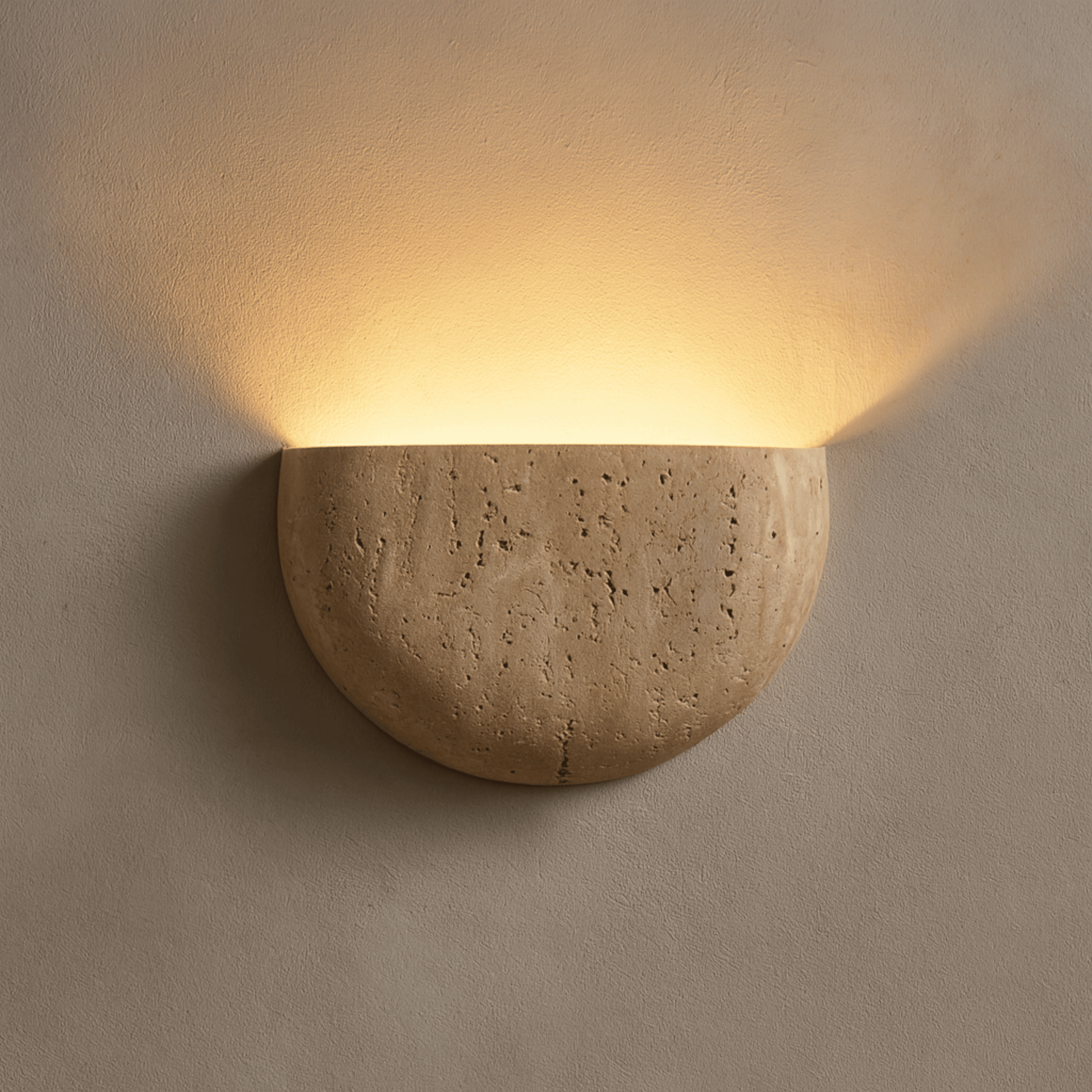 Wabi Sabi | Travertine Wall Lamp with Unique Texture | Soft Warm Light for Calm Atmosphere 5