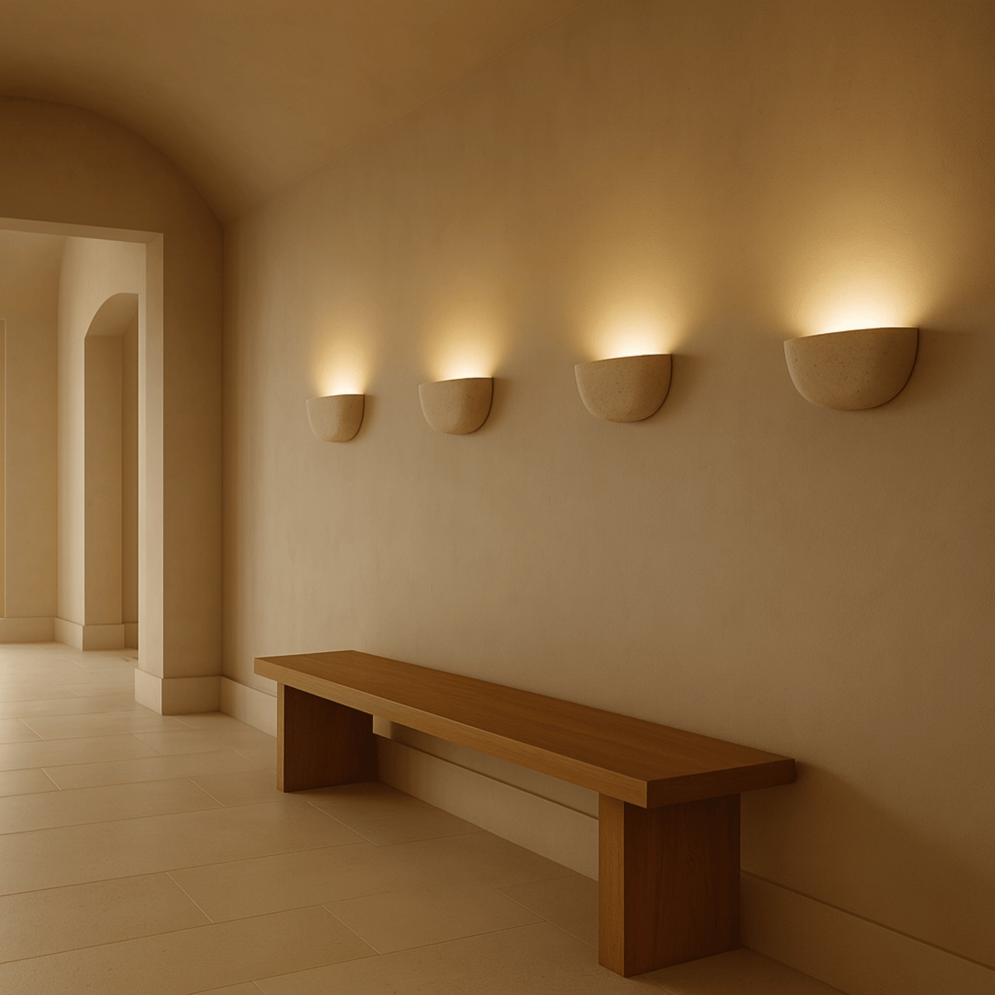 Wabi Sabi | Travertine Wall Lamp with Unique Texture | Soft Warm Light for Calm Atmosphere 6