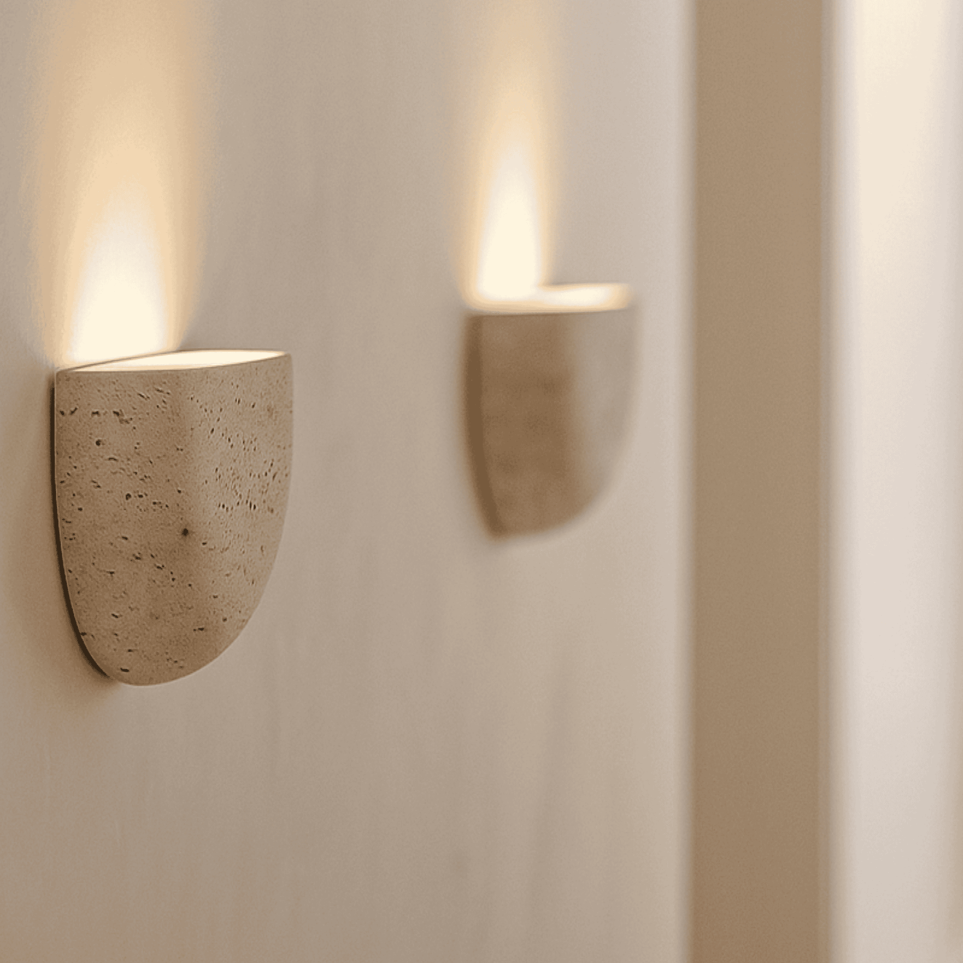 Wabi Sabi | Travertine Wall Lamp with Unique Texture | Soft Warm Light for Calm Atmosphere 7