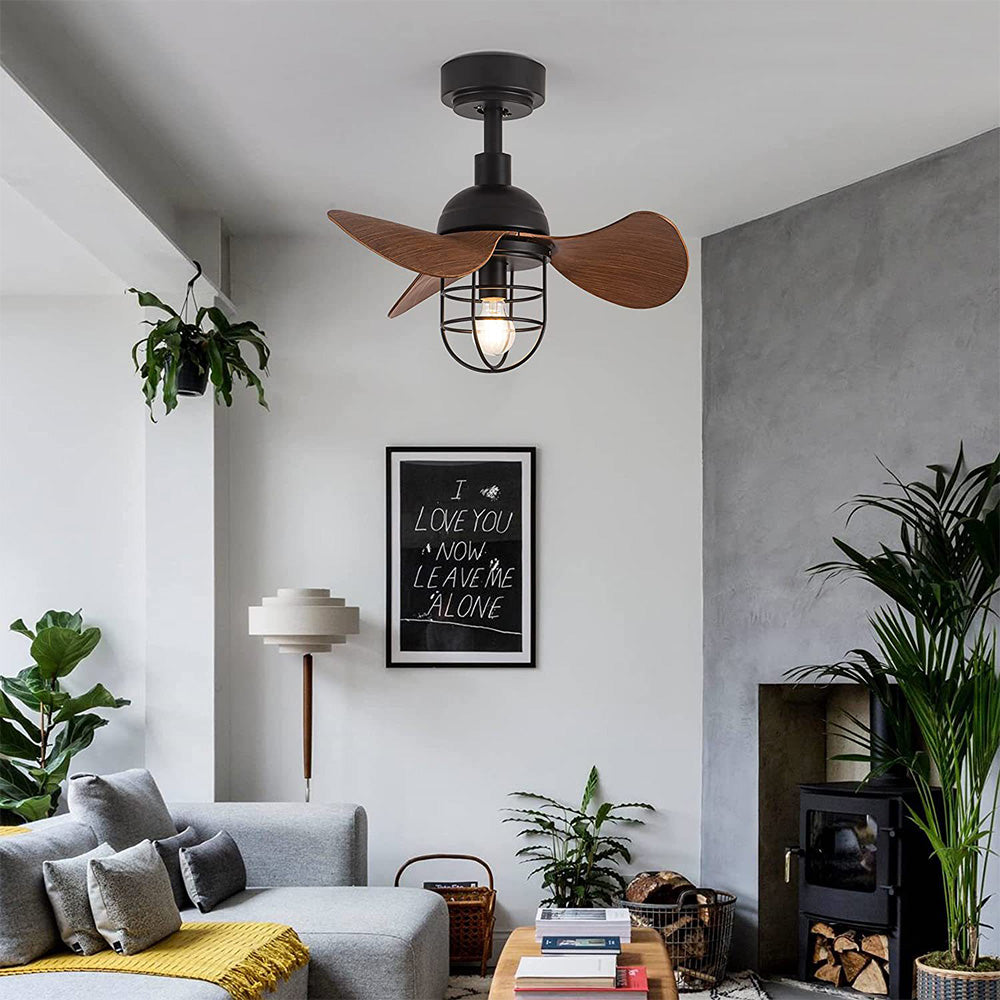 WalnutGlow | Modern Compact Ceiling Fan with Integrated Lighting 1