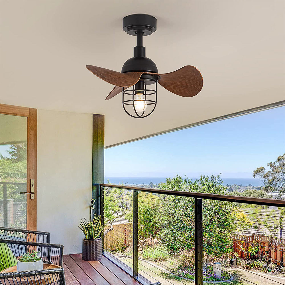 WalnutGlow | Modern Compact Ceiling Fan with Integrated Lighting 2