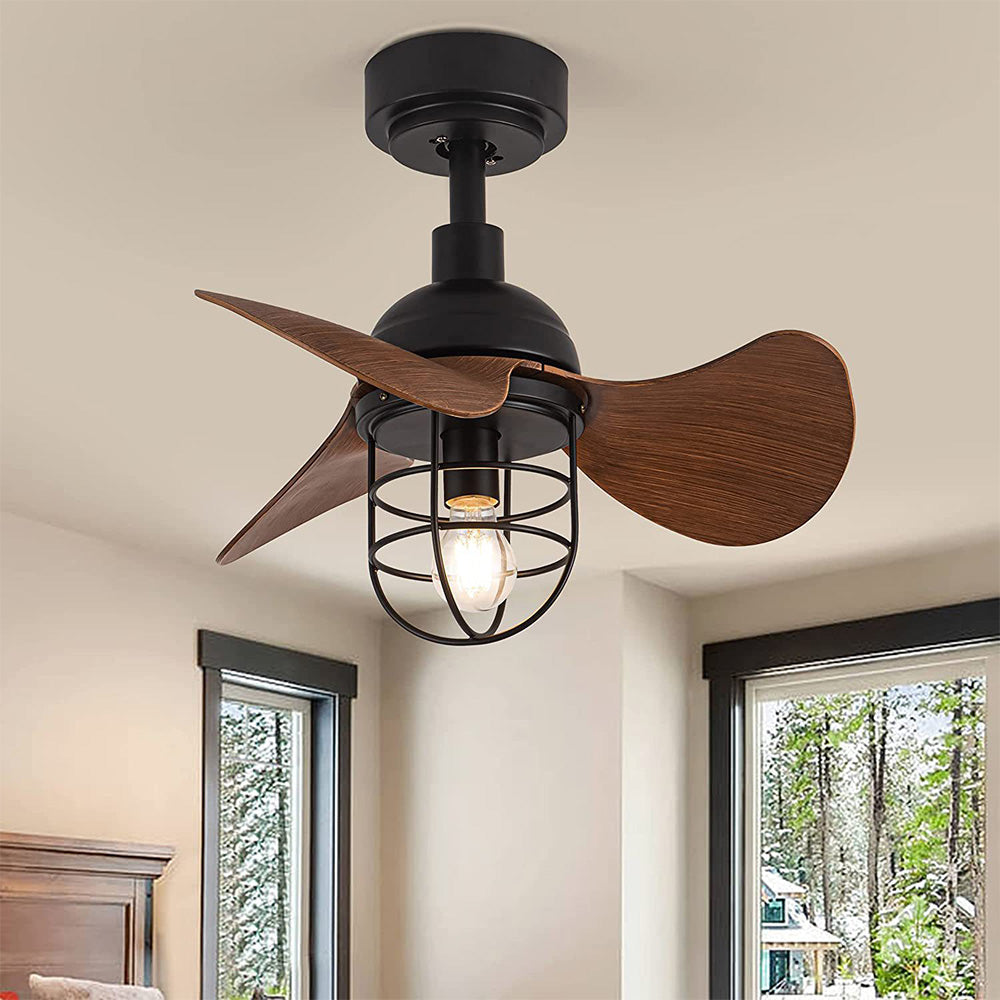 WalnutGlow | Modern Compact Ceiling Fan with Integrated Lighting 3