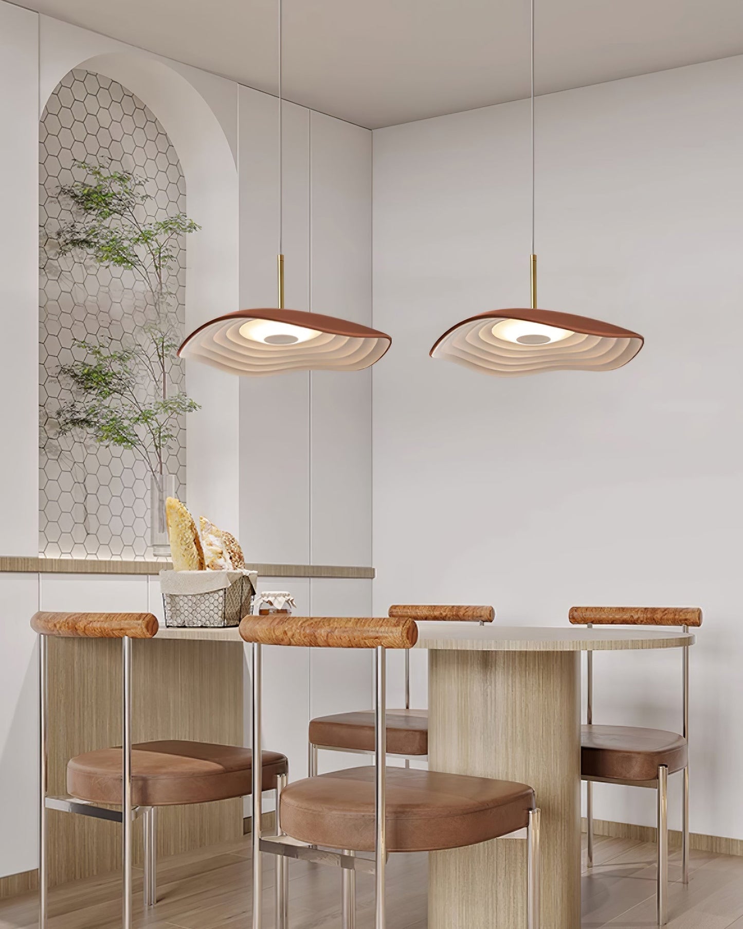 Wave Pendant Lighting | Modern Black Pendant Lamp with Dimmable LED | Adjustable Height for Stylish Kitchen Ambiance 2