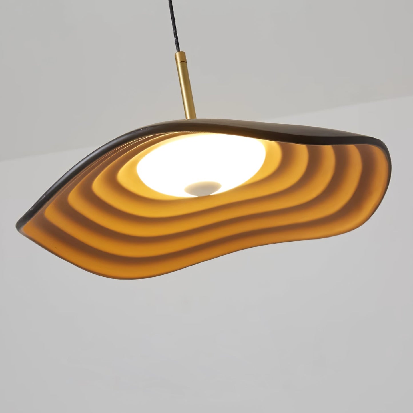 Wave Pendant Lighting | Modern Black Pendant Lamp with Dimmable LED | Adjustable Height for Stylish Kitchen Ambiance 6