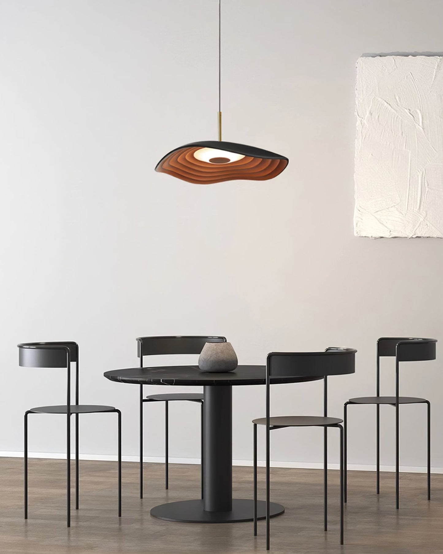 Wave Pendant Lighting | Modern Black Pendant Lamp with Dimmable LED | Adjustable Height for Stylish Kitchen Ambiance 8