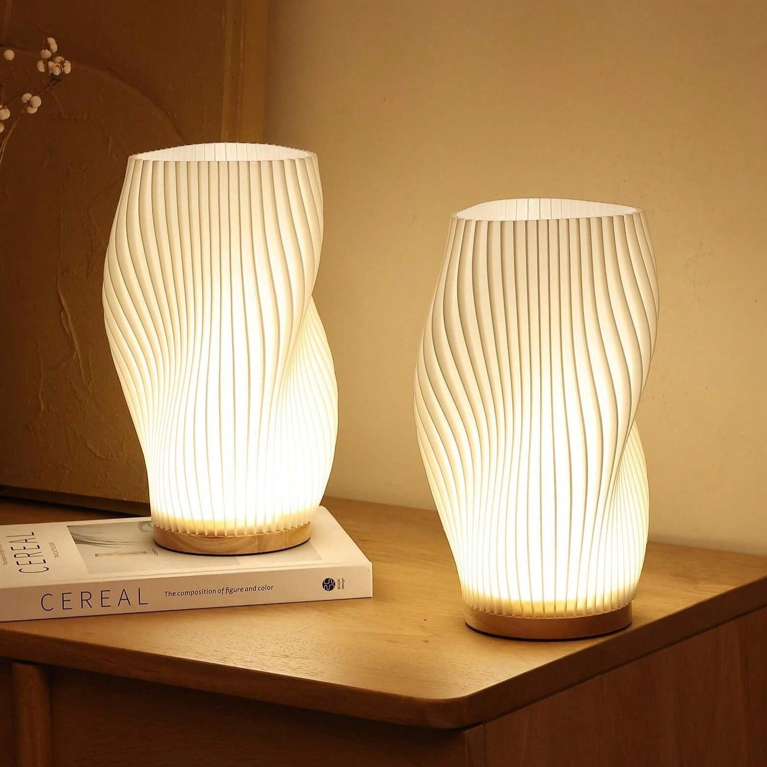 Wavecrest | Dimmable Table Lamp with Chic Design | USB-Powered for Stylish Ambiance 3