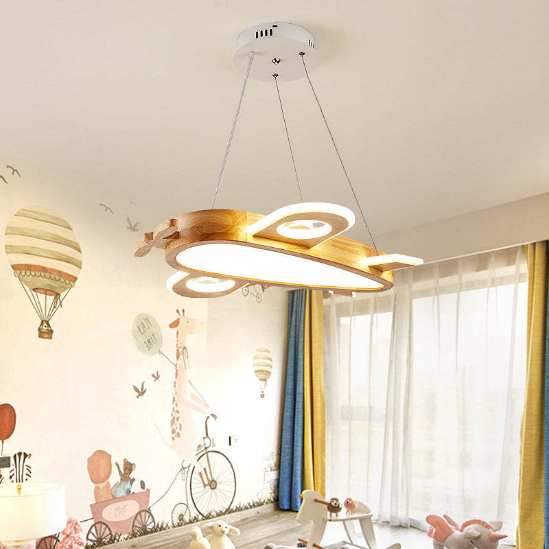 Airplane Wood Acrylic Pendant Light | Kids Room