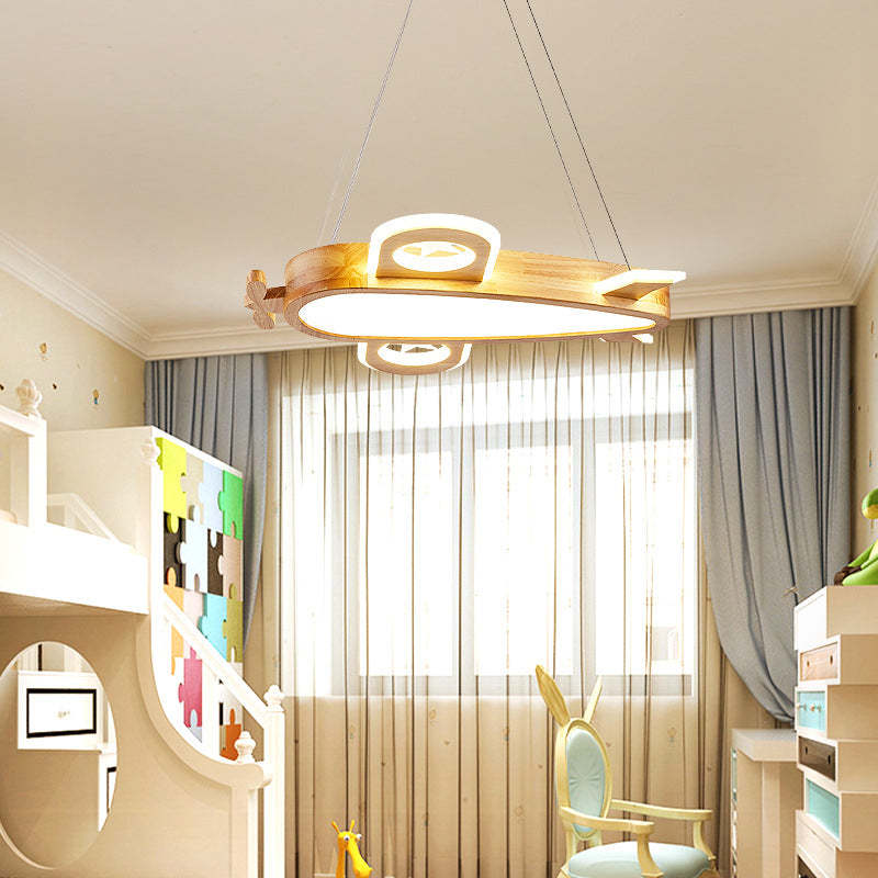 Airplane Wood Acrylic Pendant Light | Kids Room