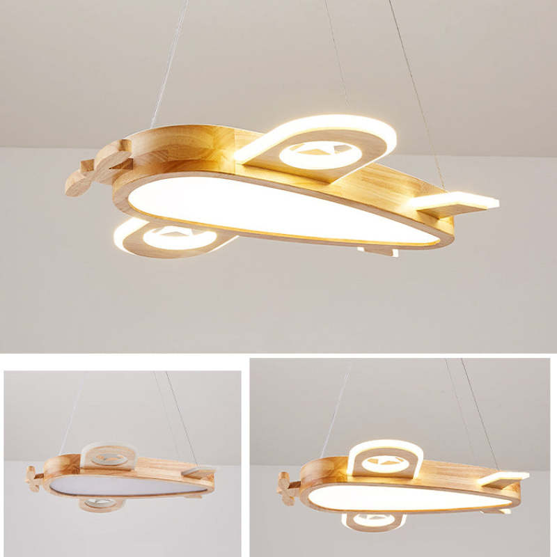 Airplane Wood Acrylic Pendant Light | Kids Room