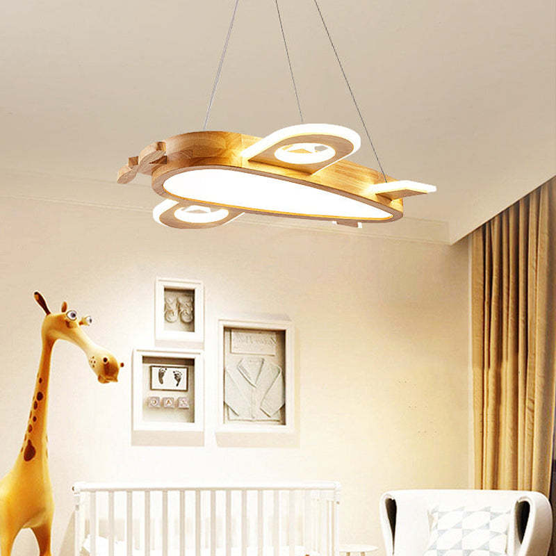 Airplane Wood Acrylic Pendant Light | Kids Room