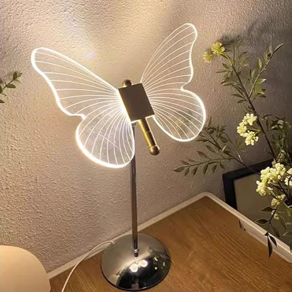 Whimsical Butterfly Table Lamp with Soft LED Glow | Elegant Bedroom Lighting for Enchanting Decor 0