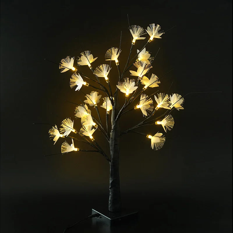 Whimsical Fiber Optic Flower Tree Light with USB & Battery Power | Cozy Ambiance for Home Decor 3