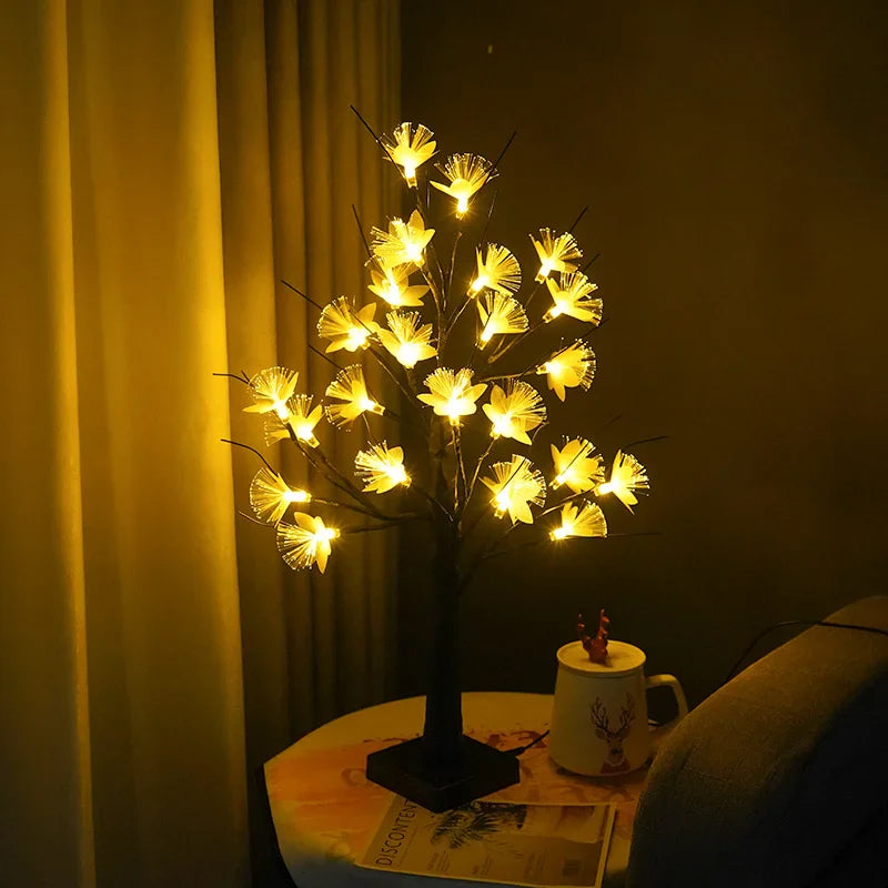 Whimsical Fiber Optic Flower Tree Light with USB & Battery Power | Cozy Ambiance for Home Decor 5