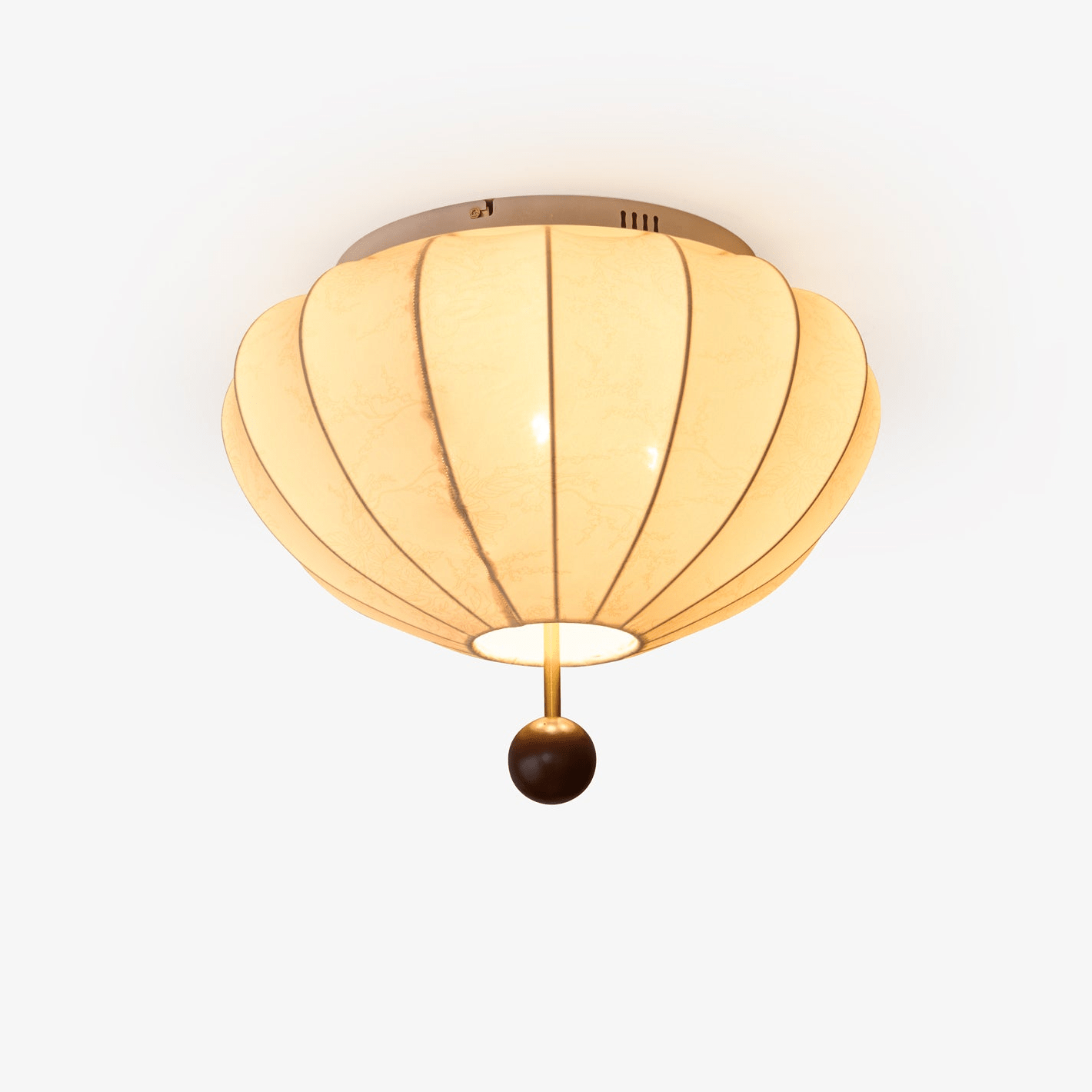 Willow Ceiling Light Fixture | Elegant LED Flush Mount Design with Fabric & Wood Accents for Timeless Ambiance 1