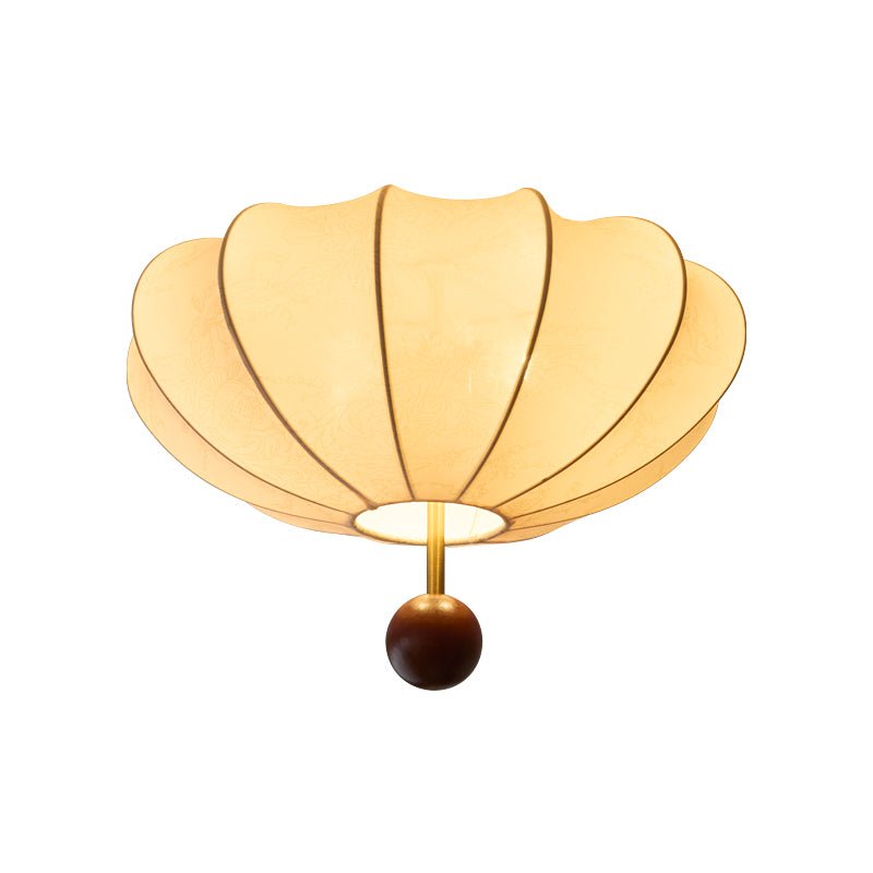 Willow Ceiling Light Fixture | Elegant LED Flush Mount Design with Fabric & Wood Accents for Timeless Ambiance 6