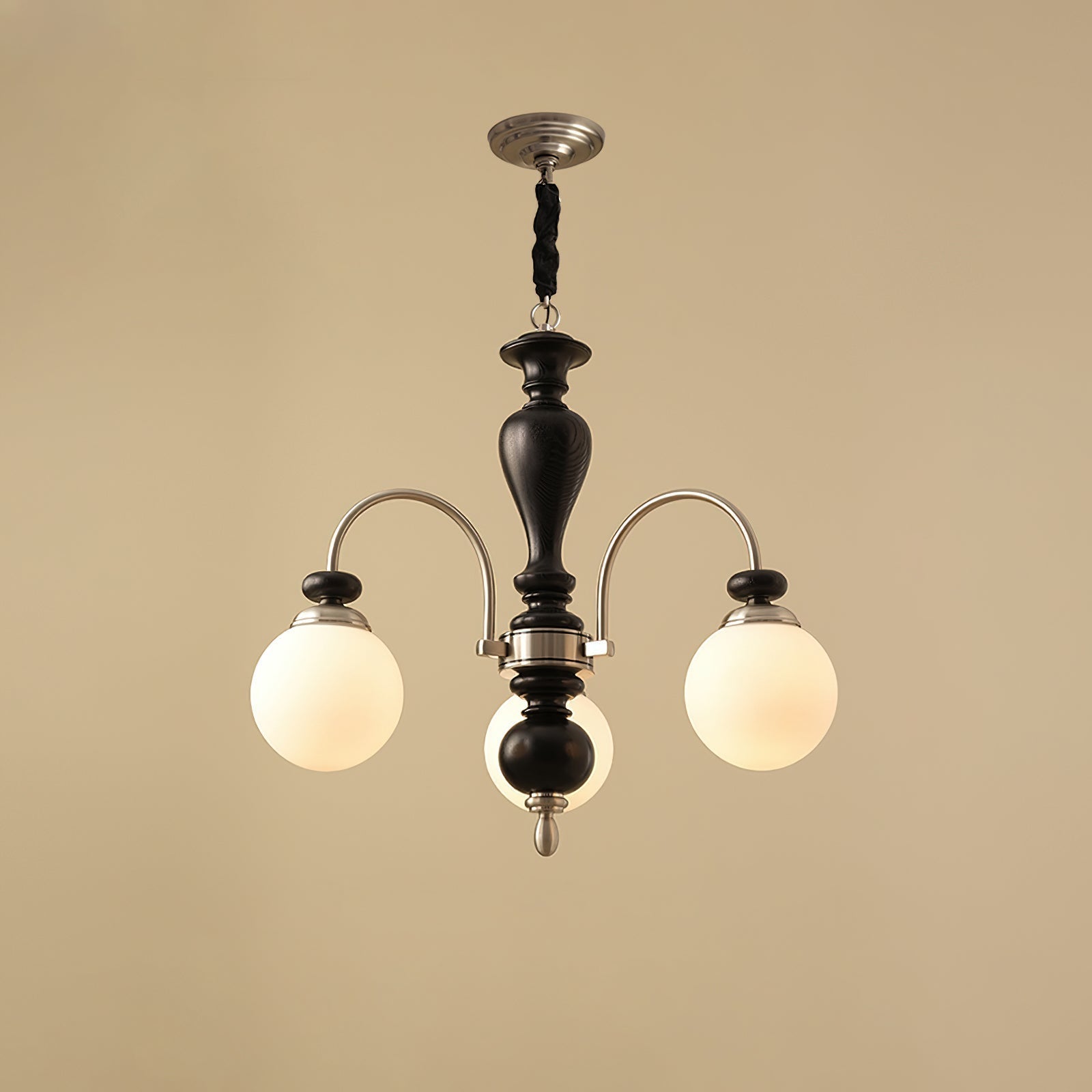 Solara Chandelier - 3 Heads Black Chrome
