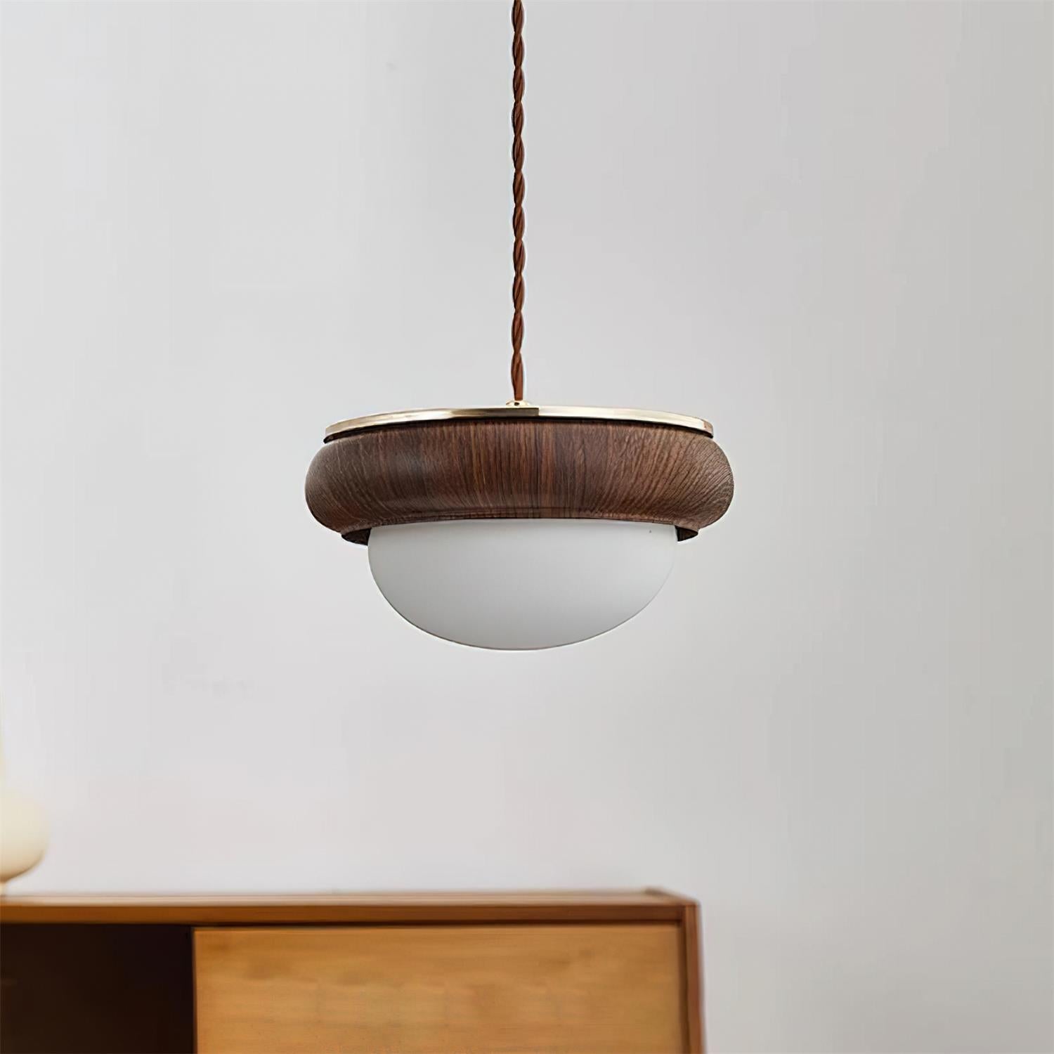 Wood Ring Pendant Lighting with Adjustable Height | Modern Design for Stylish Kitchen Illumination 4