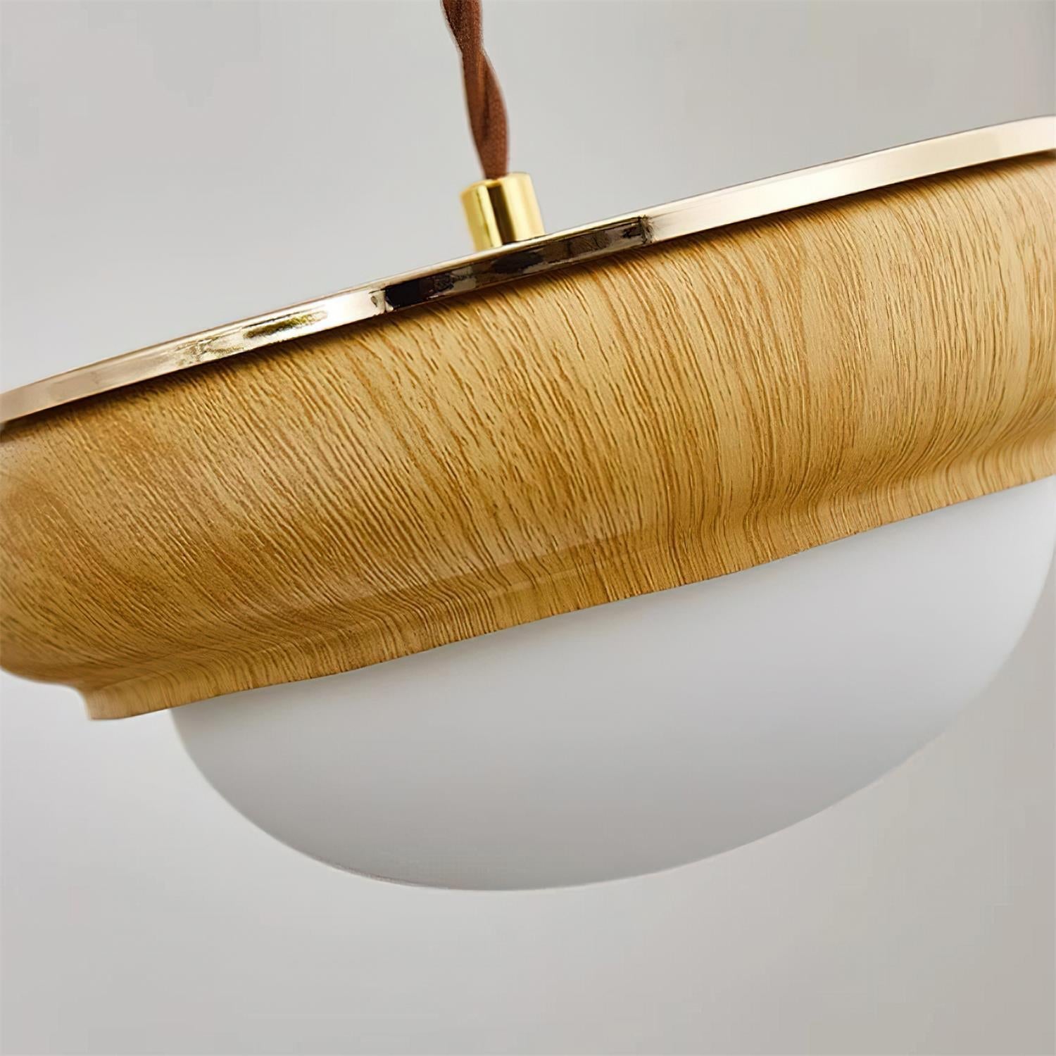 Wood Ring Pendant Lighting with Adjustable Height | Modern Design for Stylish Kitchen Illumination 6