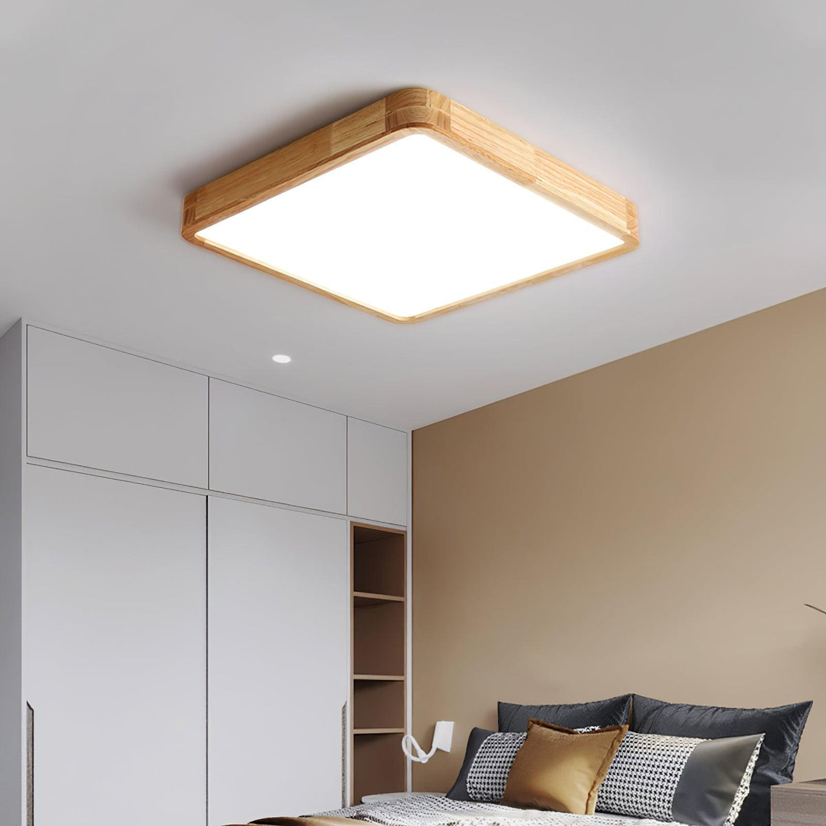 Muto Wooden Geometric Ceiling Light - Rectangle