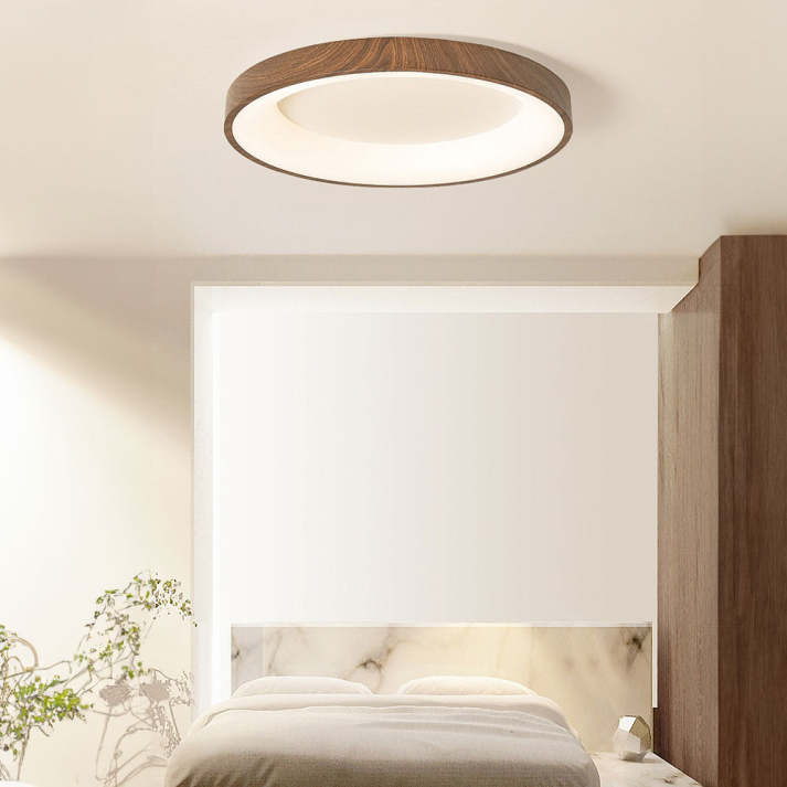 WoodlandAura | Elegant Natural Wood Flush Mount Ceiling Light Fixture 0