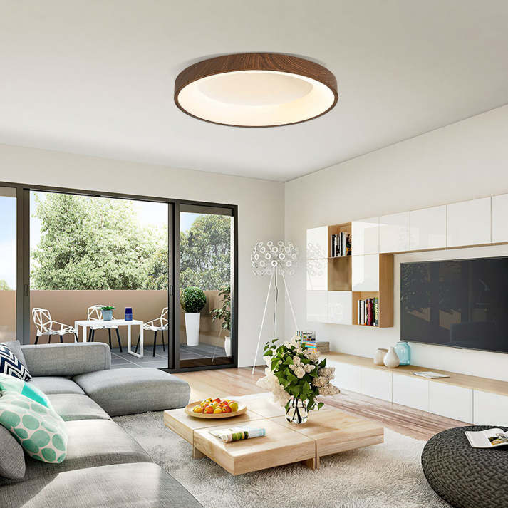 WoodlandAura | Elegant Natural Wood Flush Mount Ceiling Light Fixture 2